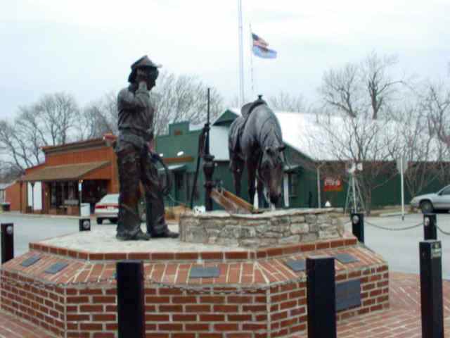 Will Rogers and Comanche at the old town pump
